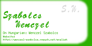 szabolcs wenczel business card